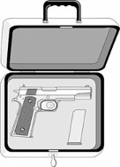 Graphic of a restricted firearm case with a lock.