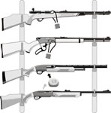 Graphic of a riffle rack holding 4 unrestricted firearms