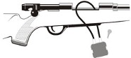 Graphic of a cable lock to be used for safety on a firearm